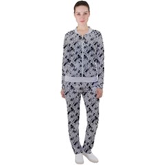 8 bit newspaper pattern, gazette collage black and white Casual Jacket and Pants Set