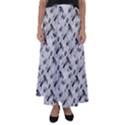 8 bit newspaper pattern, gazette collage black and white Flared Maxi Skirt View1