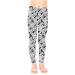 8 Bit Newspaper Pattern, Gazette Collage Black And White Kids  Leggings by Casemiro