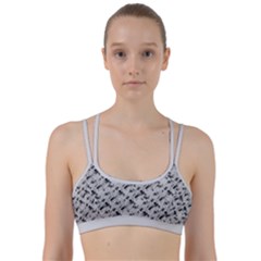 8 Bit Newspaper Pattern, Gazette Collage Black And White Line Them Up Sports Bra by Casemiro