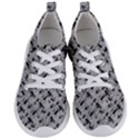 8 bit newspaper pattern, gazette collage black and white Women s Lightweight Sports Shoes View1