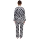 8 bit newspaper pattern, gazette collage black and white Satin Long Sleeve Pajamas Set View2