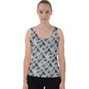 8 bit newspaper pattern, gazette collage black and white Velvet Tank Top View1