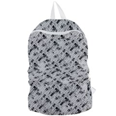 8 bit newspaper pattern, gazette collage black and white Foldable Lightweight Backpack