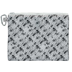 8 Bit Newspaper Pattern, Gazette Collage Black And White Canvas Cosmetic Bag (xxl) by Casemiro