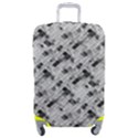 8 bit newspaper pattern, gazette collage black and white Luggage Cover (Medium) View1