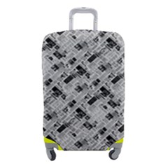 8 bit newspaper pattern, gazette collage black and white Luggage Cover (Small)