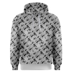 8 bit newspaper pattern, gazette collage black and white Men s Overhead Hoodie