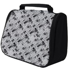 8 bit newspaper pattern, gazette collage black and white Full Print Travel Pouch (Big)