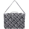 8 bit newspaper pattern, gazette collage black and white Box Up Messenger Bag View3