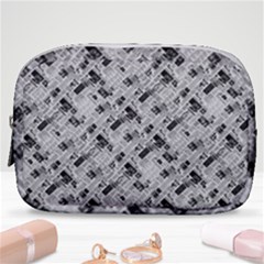 8 bit newspaper pattern, gazette collage black and white Make Up Pouch (Small)