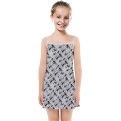 8 bit newspaper pattern, gazette collage black and white Kids  Summer Sun Dress