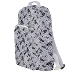 8 Bit Newspaper Pattern, Gazette Collage Black And White Double Compartment Backpack by Casemiro