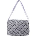 8 bit newspaper pattern, gazette collage black and white Courier Bag View3