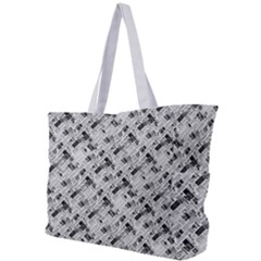 8 bit newspaper pattern, gazette collage black and white Simple Shoulder Bag