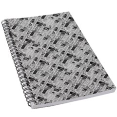 8 bit newspaper pattern, gazette collage black and white 5.5  x 8.5  Notebook