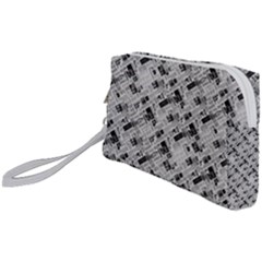 8 bit newspaper pattern, gazette collage black and white Wristlet Pouch Bag (Small)