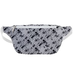 8 bit newspaper pattern, gazette collage black and white Waist Bag 