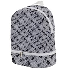 8 Bit Newspaper Pattern, Gazette Collage Black And White Zip Bottom Backpack by Casemiro