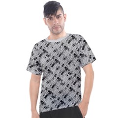 8 Bit Newspaper Pattern, Gazette Collage Black And White Men s Sport Top by Casemiro