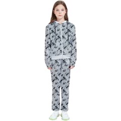 8 bit newspaper pattern, gazette collage black and white Kids  Tracksuit