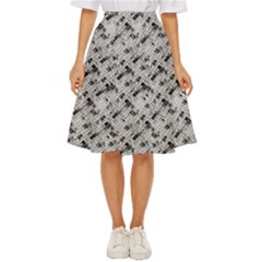 8 bit newspaper pattern, gazette collage black and white Classic Short Skirt