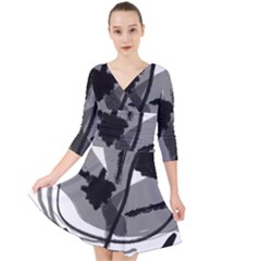  Quarter Sleeve Front Wrap Dress by kiernankallan