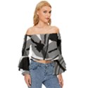  Off Shoulder Flutter Bell Sleeve Top View3