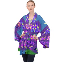  Long Sleeve Velvet Kimono 