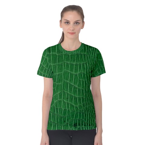 Crocodile Leather Green Women s Cotton Tee by skindeep