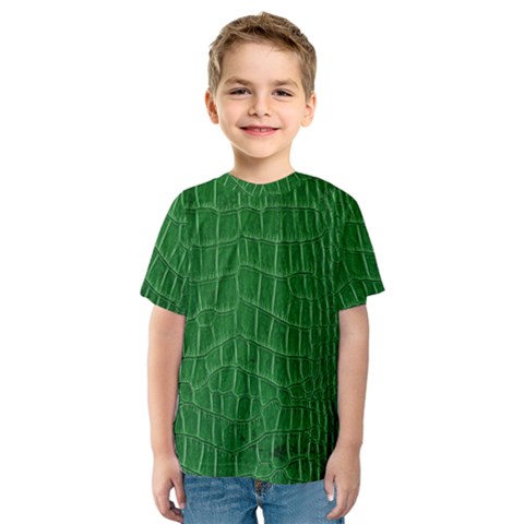 Crocodile Leather Green Kids  Sport Mesh Tee by skindeep