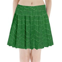 Crocodile Leather Green Pleated Mini Skirt by skindeep