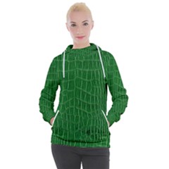 Crocodile Leather Green Women s Hooded Pullover by skindeep