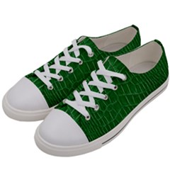 Crocodile Leather Green Men s Low Top Canvas Sneakers by skindeep