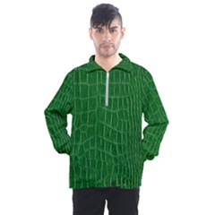 Crocodile Leather Green Men s Half Zip Pullover by skindeep