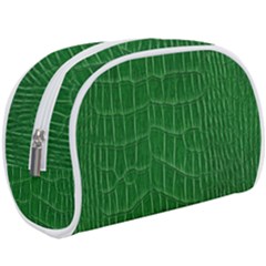 Crocodile Leather Green Make Up Case (large) by skindeep