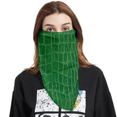 Crocodile Leather Green Face Covering Bandana (triangle) by skindeep