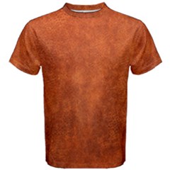 Faux Leather Brown 2 Men s Cotton Tee by skindeep