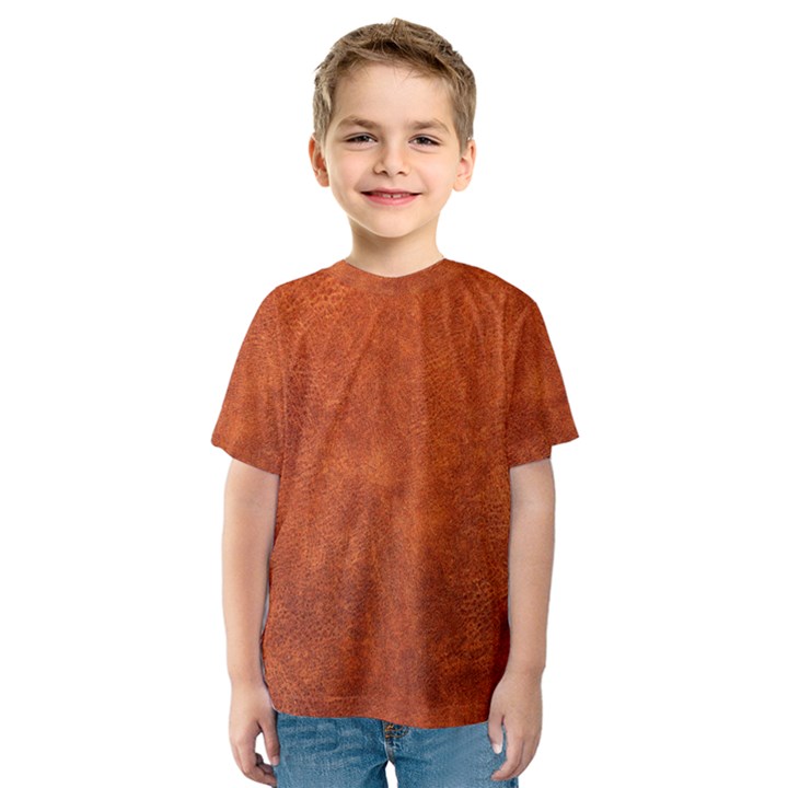 Faux Leather Brown 2 Kids  Sport Mesh Tee