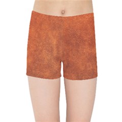 Faux Leather Brown 2 Kids  Sports Shorts by skindeep