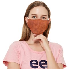 Faux Leather Brown 2 Fitted Cloth Face Mask (adult) by skindeep