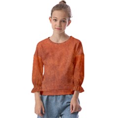 Faux Leather Brown 2 Kids  Cuff Sleeve Top