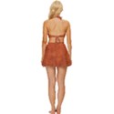 Faux Leather Brown 2 Vintage Style Bikini Top and Skirt Set  View4