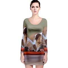 2 Sleeping Bulldogs Long Sleeve Bodycon Dress