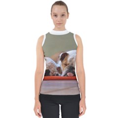 2 Sleeping Bulldogs Mock Neck Shell Top by SomethingForEveryone