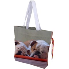 2 Sleeping Bulldogs Drawstring Tote Bag by SomethingForEveryone