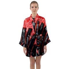  Long Sleeve Satin Kimono