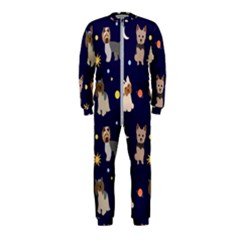 Terrier Cute Dog With Stars Sun And Moon Onepiece Jumpsuit (kids)