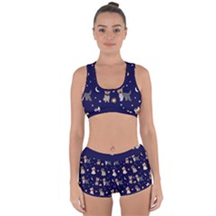 Terrier Cute Dog With Stars Sun And Moon Racerback Boyleg Bikini Set by SychEva