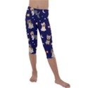 Terrier Cute Dog With Stars Sun And Moon Kids  Lightweight Velour Capri Leggings  View1